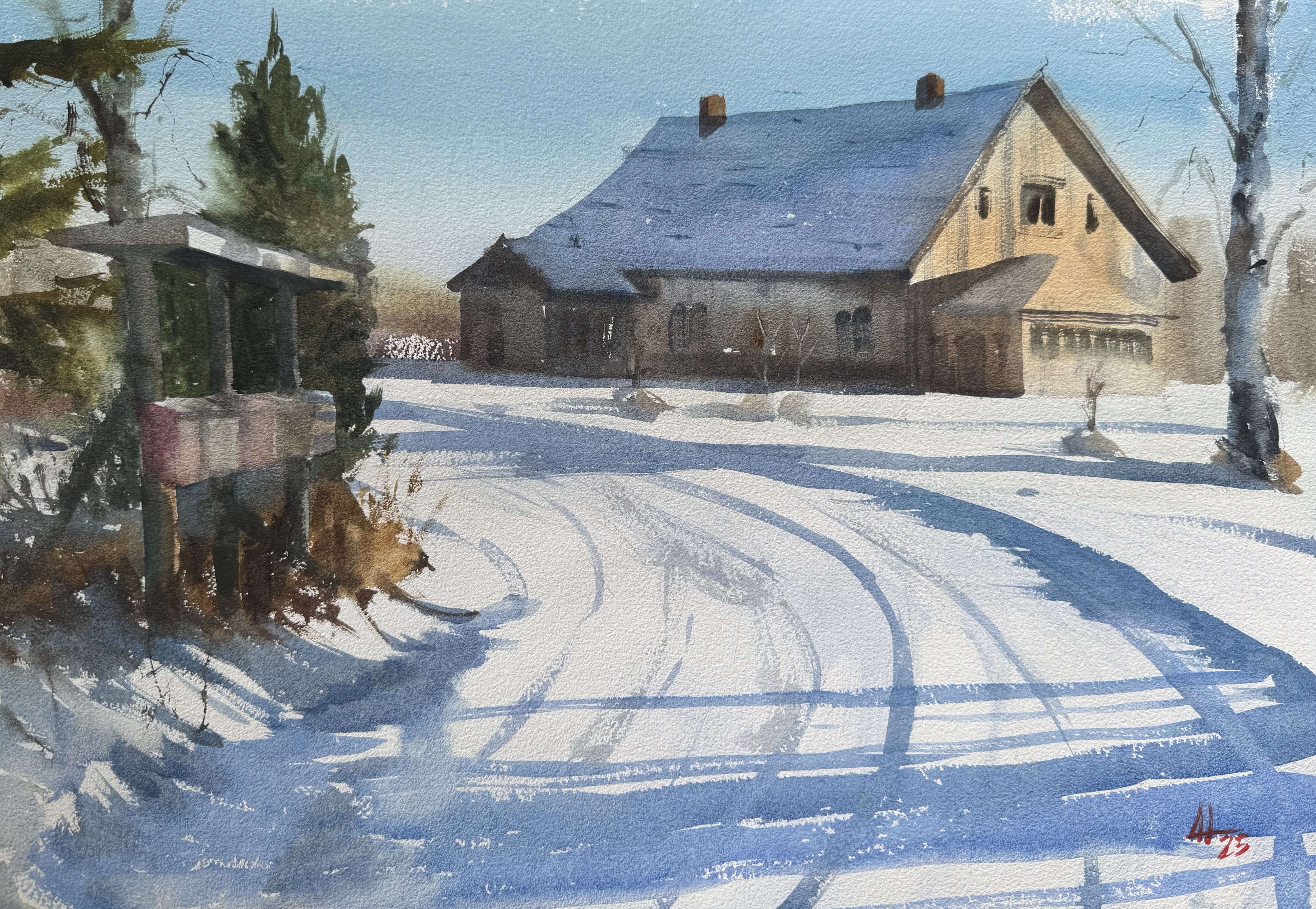 Snow on the Country Lane